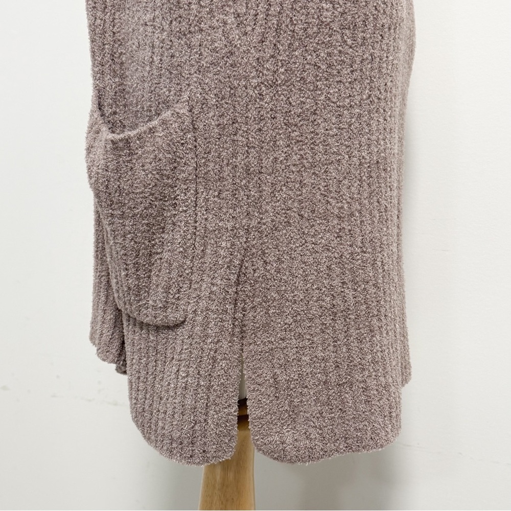 Barefoot Dreams Cozychic Lite Taupe Ribbed Short Sleeve Kimono Cardigan Large - Picture 4 of 10